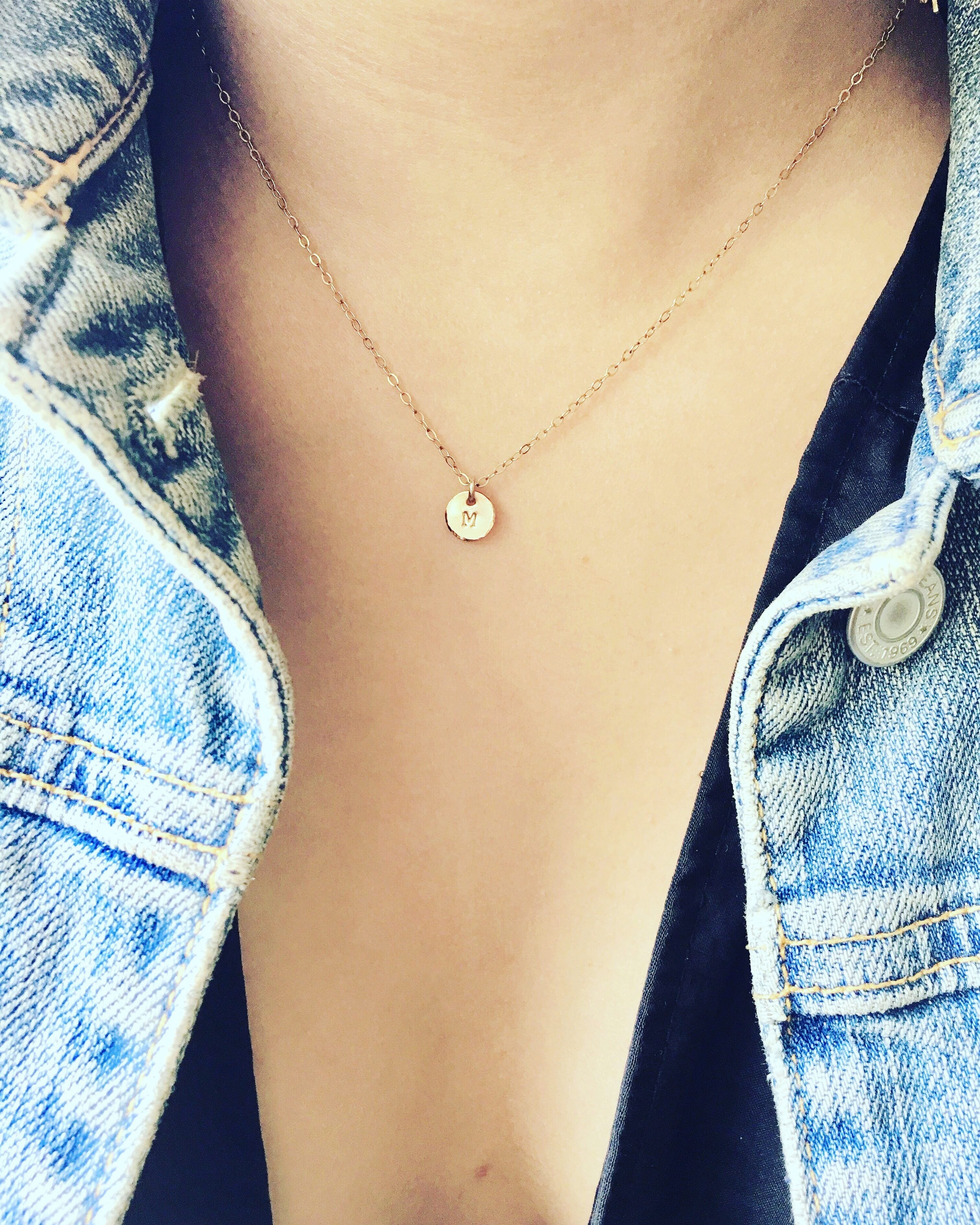 gold initial necklace handmade fine jewelry and Jules