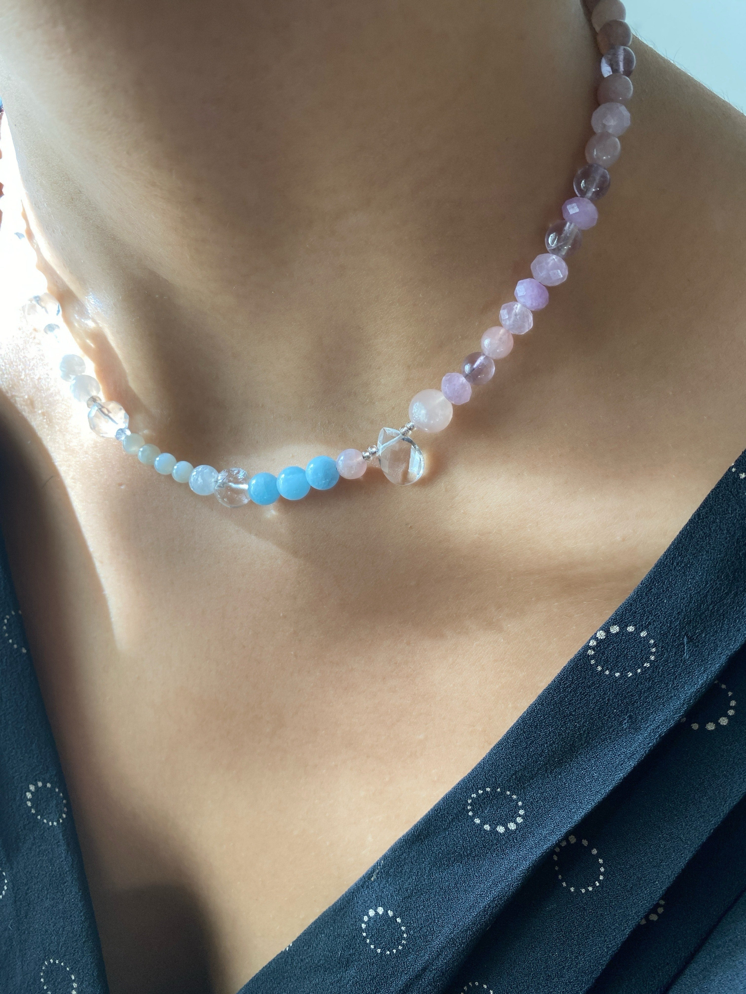 starlit rose gemstone necklace - andJules Jewelry