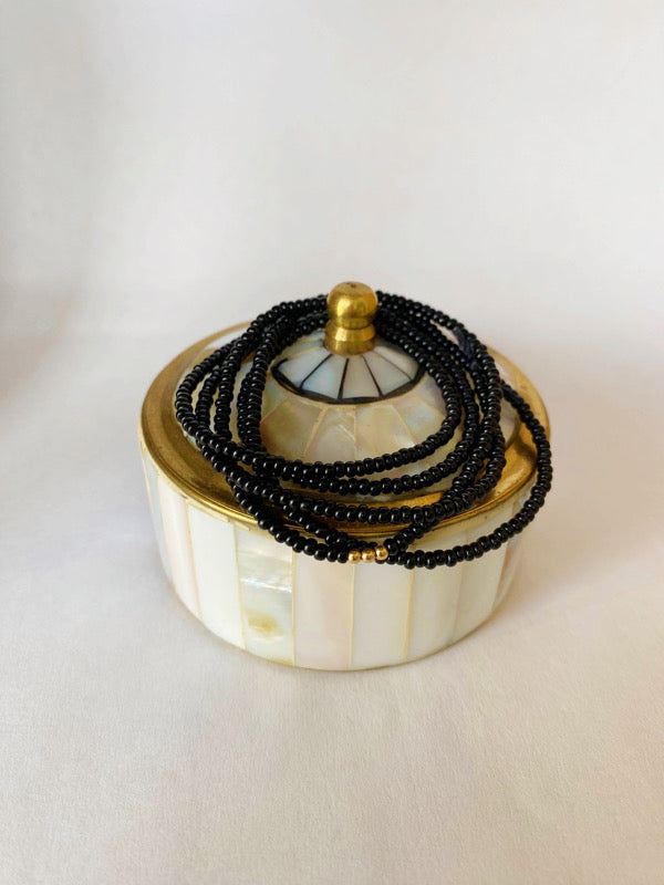 delicate black beaded necklace