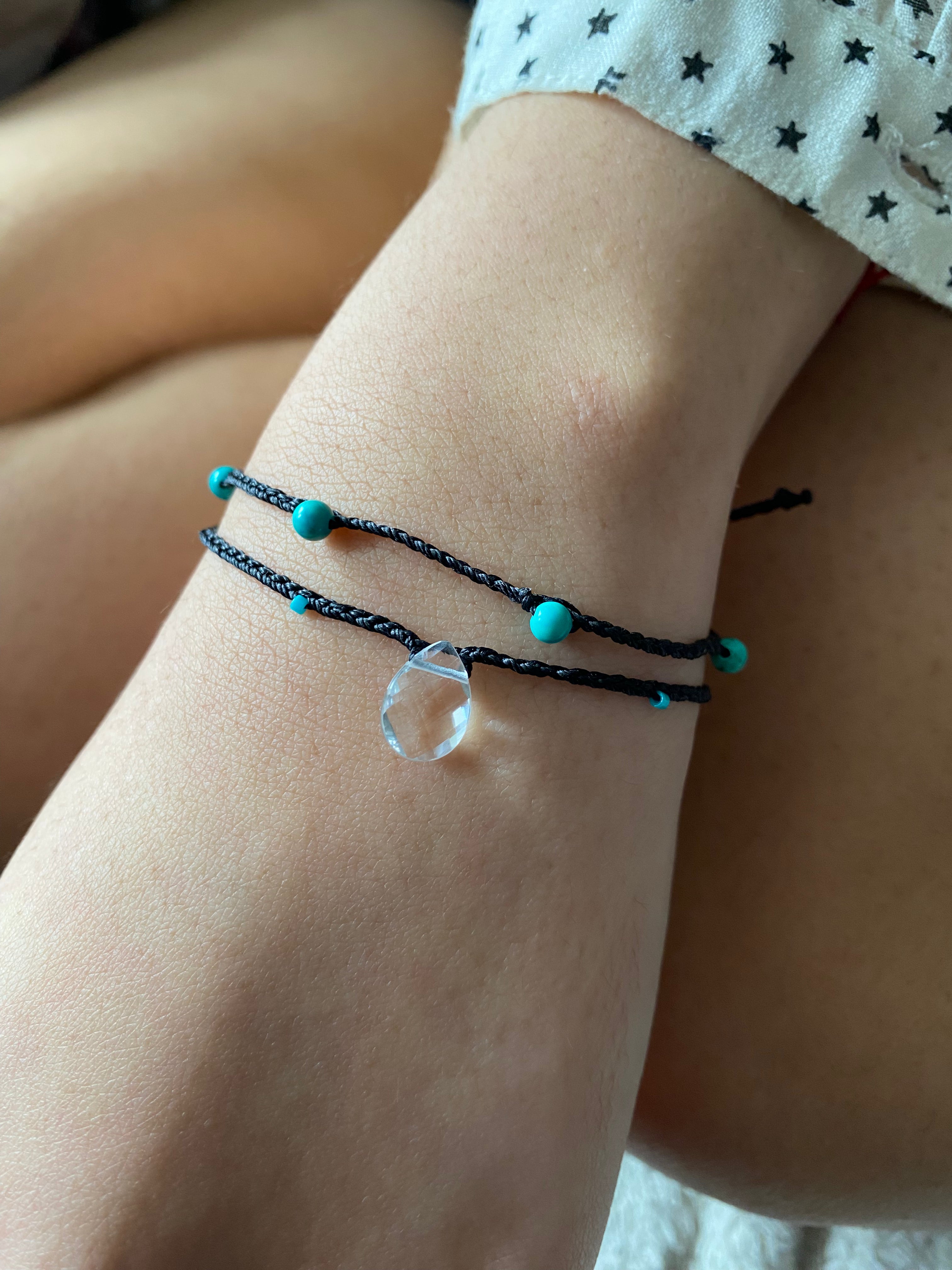 morning tides crystal quartz bracelet soir black - andJules Jewelry