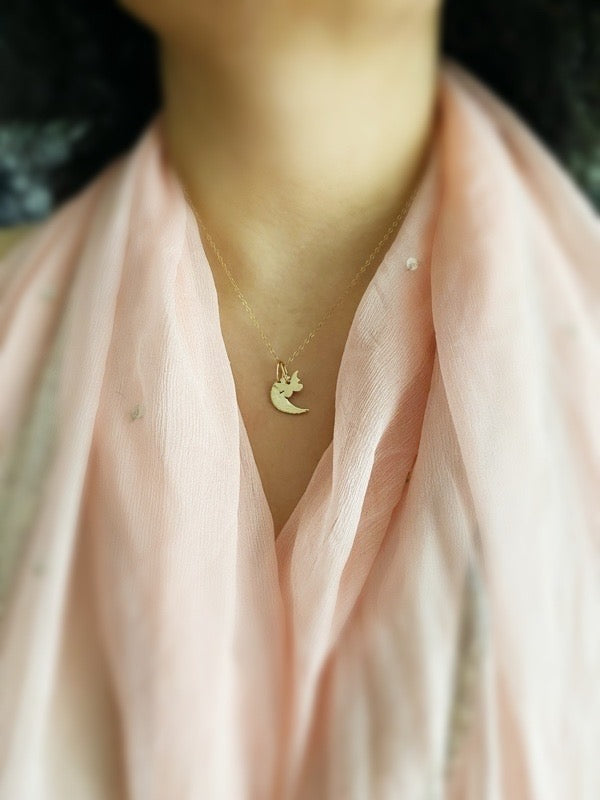 crescent moon and butterfly charms necklace lore - andJules Jewelry