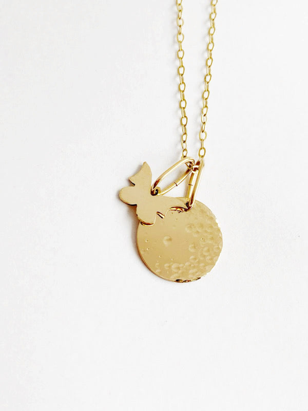 refined jewelry necklaces gold full moon butterfly free spirited necklaces