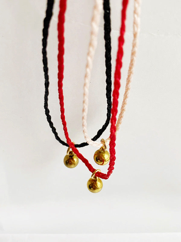 somewhere brass ball cord necklace - andJules Jewelry