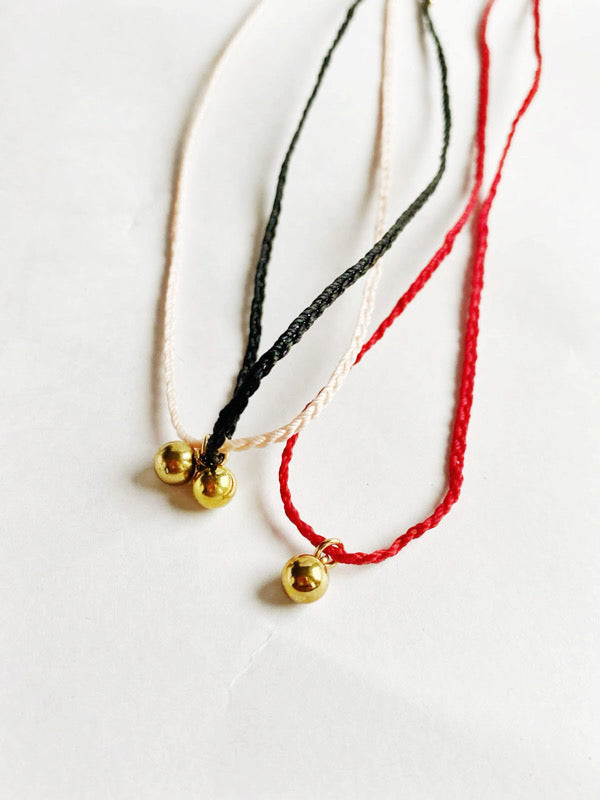 somewhere brass ball cord necklace - andJules Jewelry