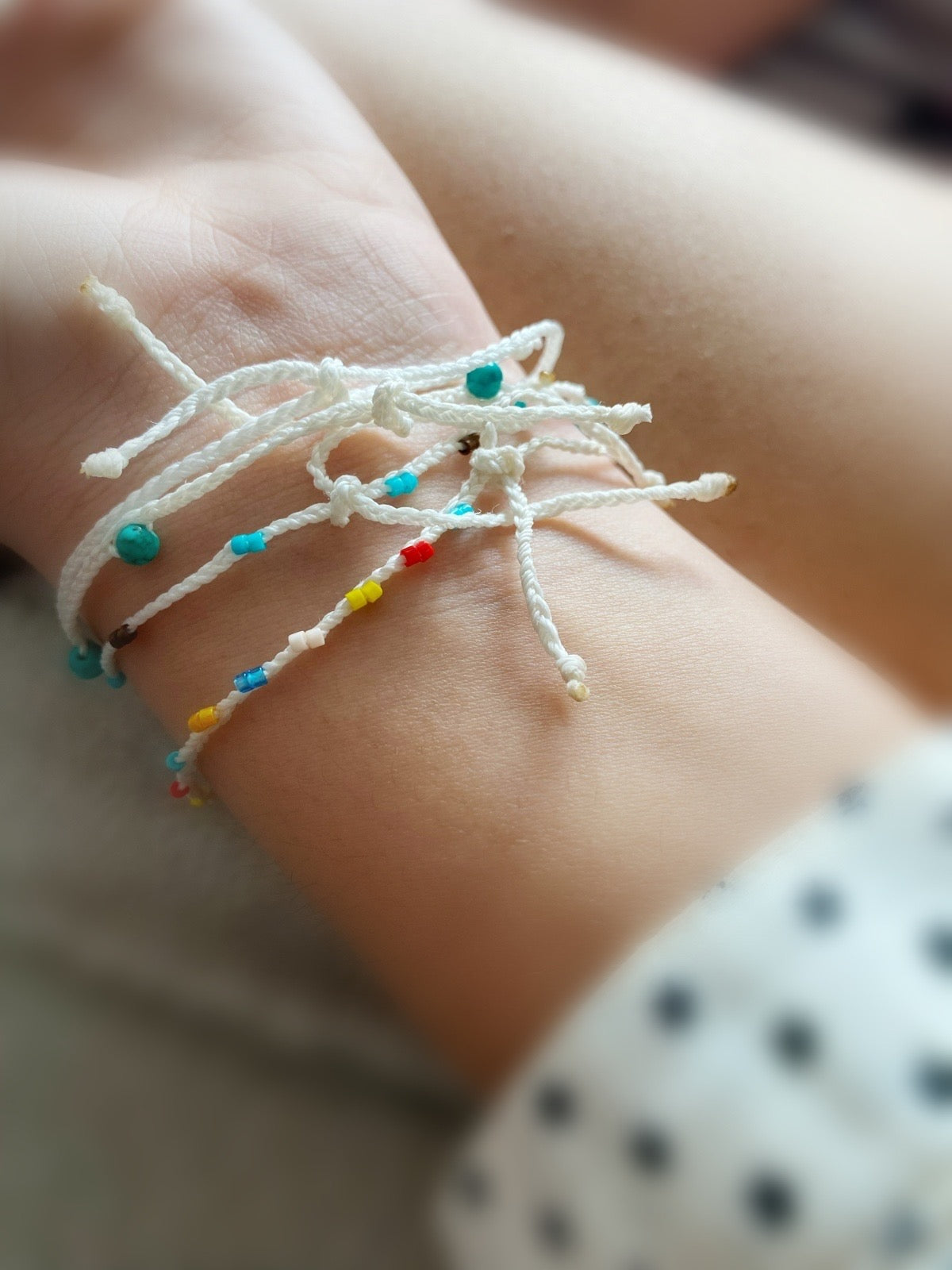summers dream beaded bracelet white .01 - andJules Jewelry