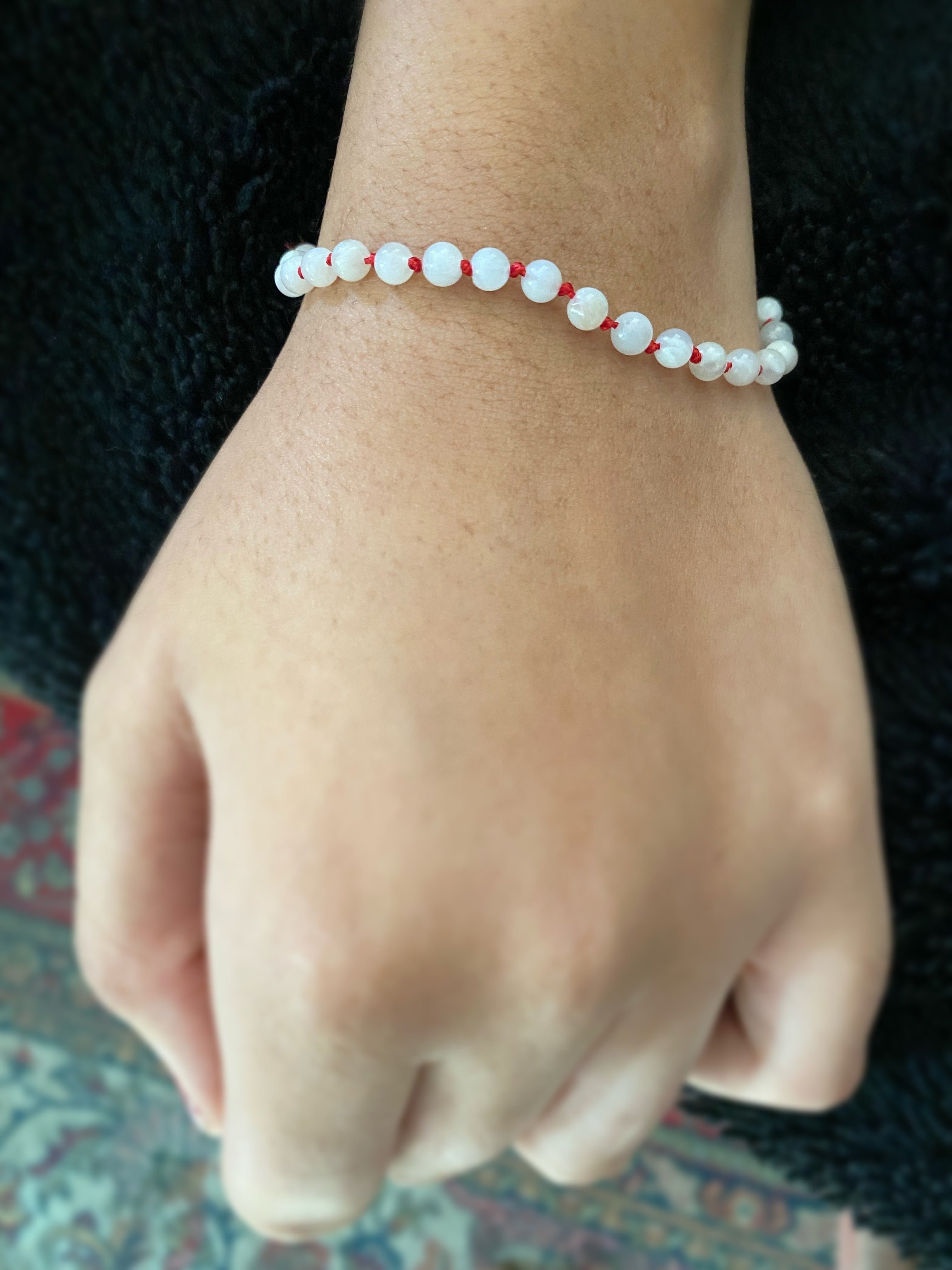 tomorrow’s dream moonstone red handknotted bracelet - andJules Jewelry