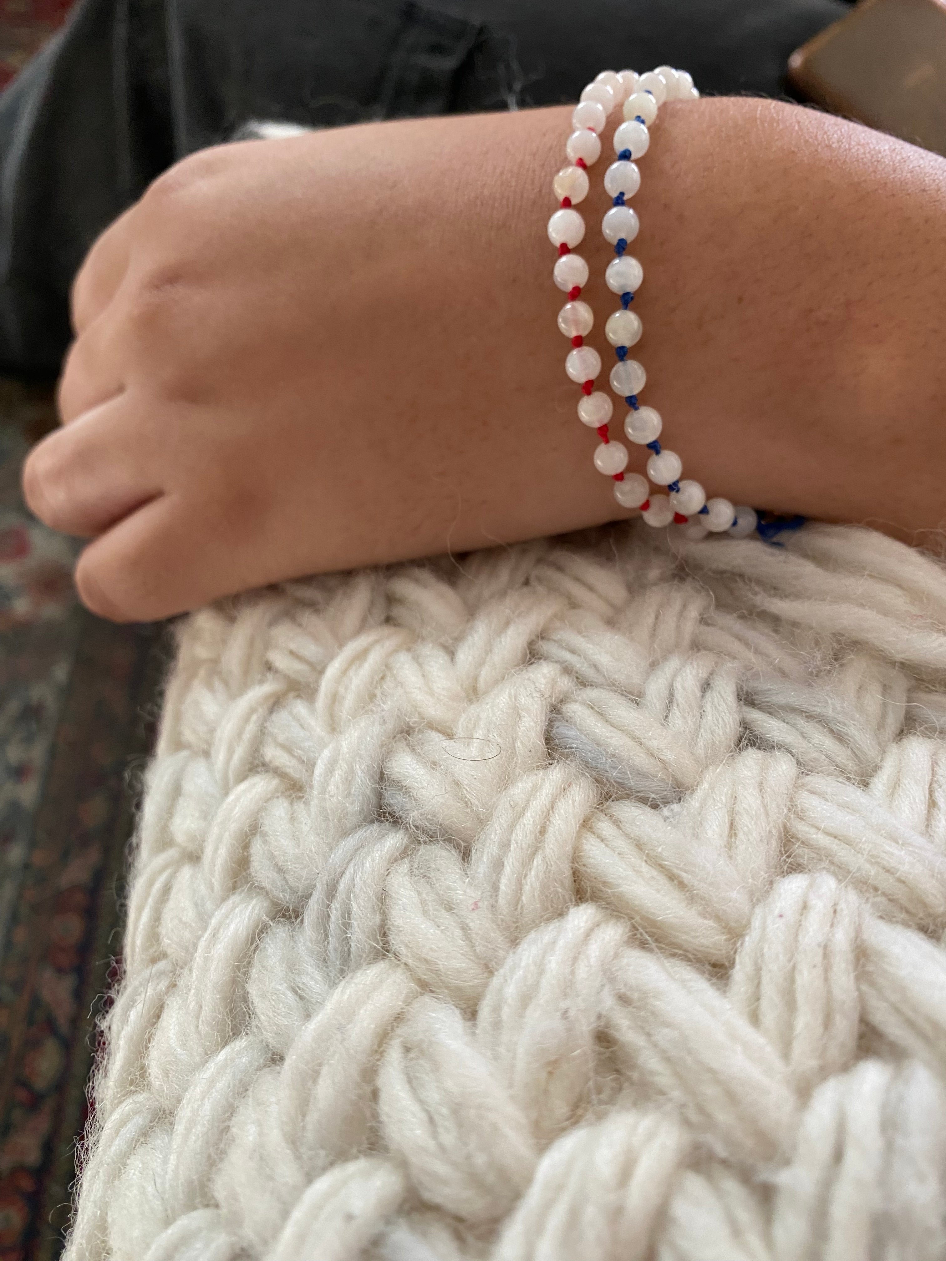 tomorrow’s dream moonstone red handknotted bracelet - andJules Jewelry