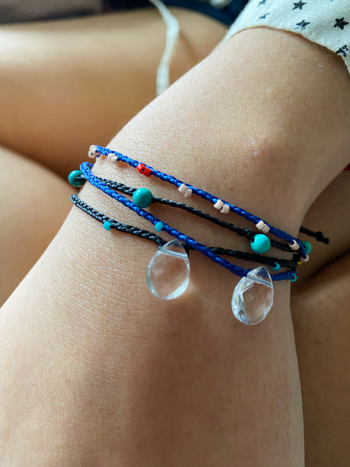 summers dream beaded bracelet navy .04 - andJules Jewelry