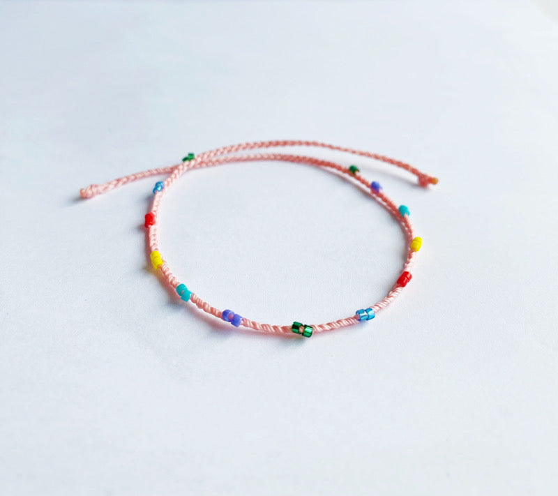 summers dream beaded bracelet pink .03 - andJules Jewelry