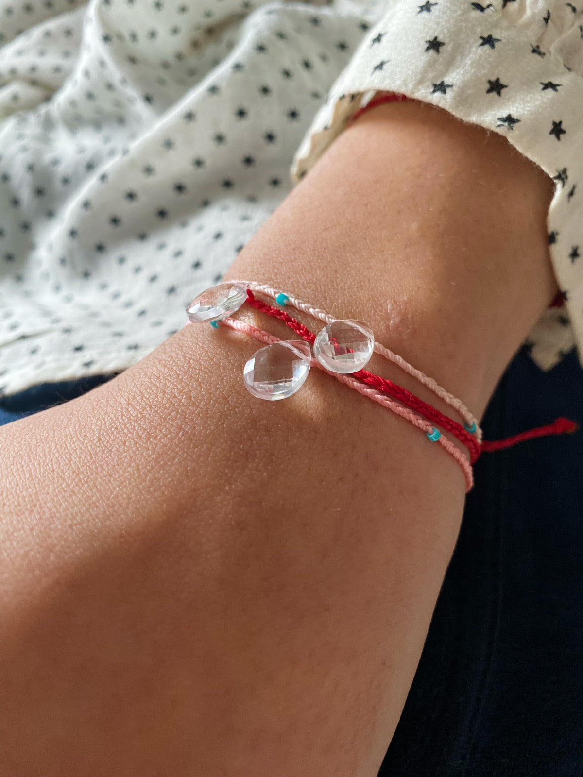 morning tides crystal quartz bracelet dusty rose - andJules Jewelry