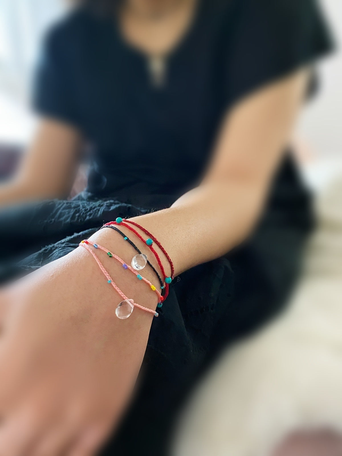 summers dream beaded bracelet pink .03 - andJules Jewelry