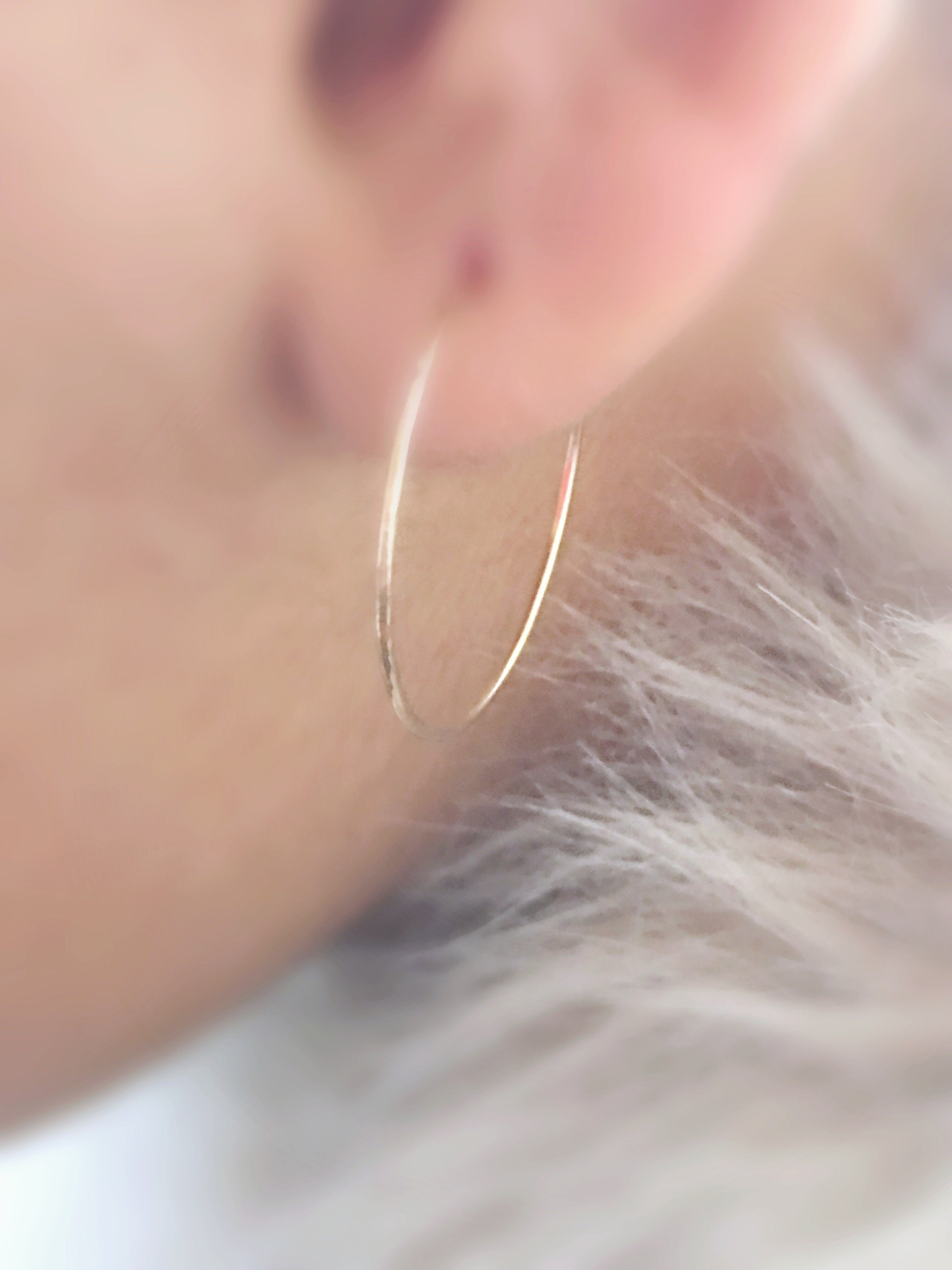 handmade 14k solid gold hoop earrings refined gold hoop earrings