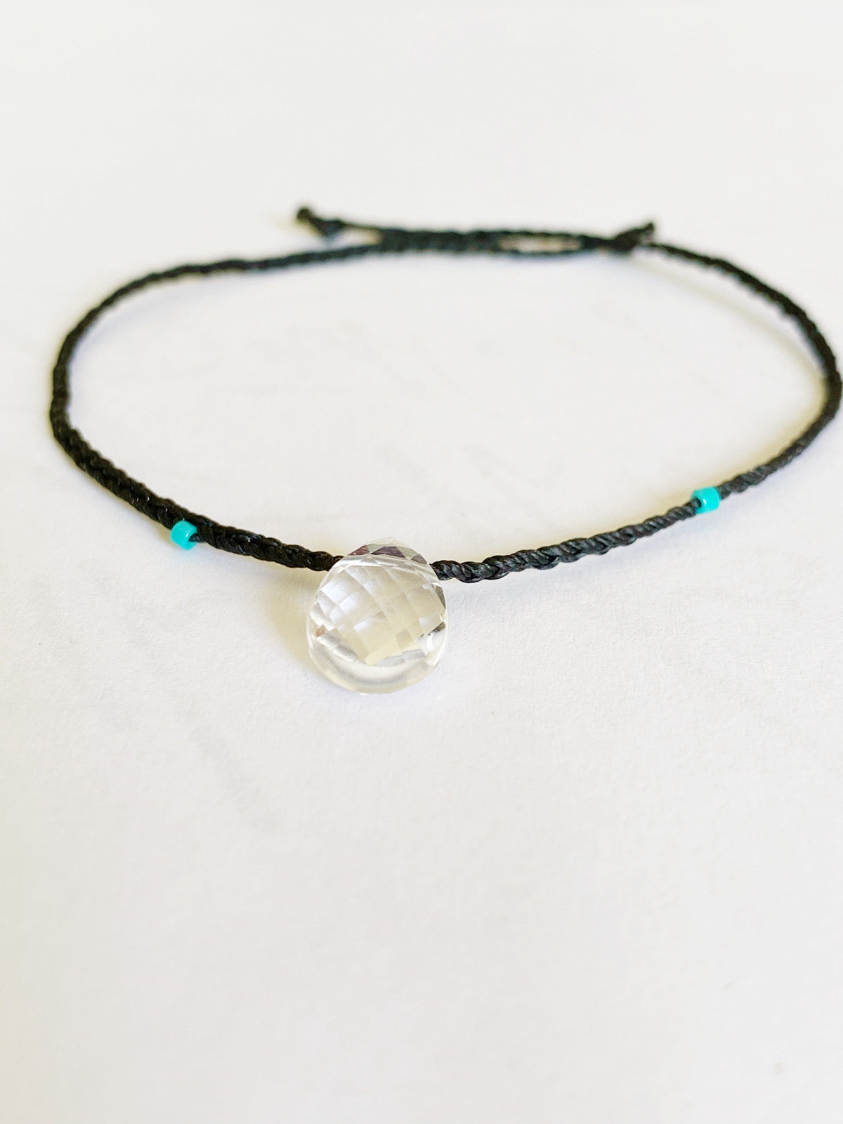 morning tides crystal quartz friendship bracelet soir black - andJules Jewelry