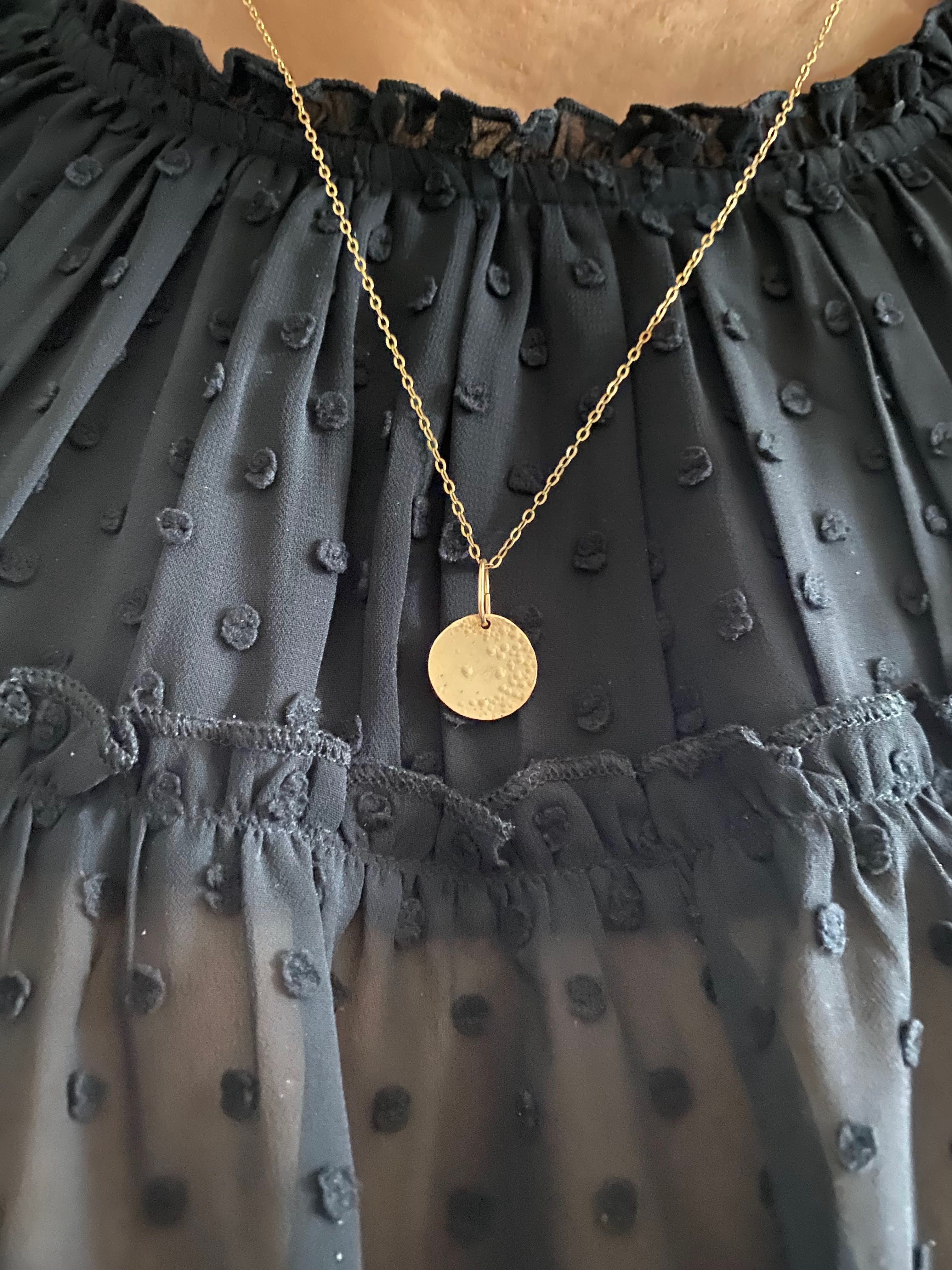 lullaby gold moon necklace large front