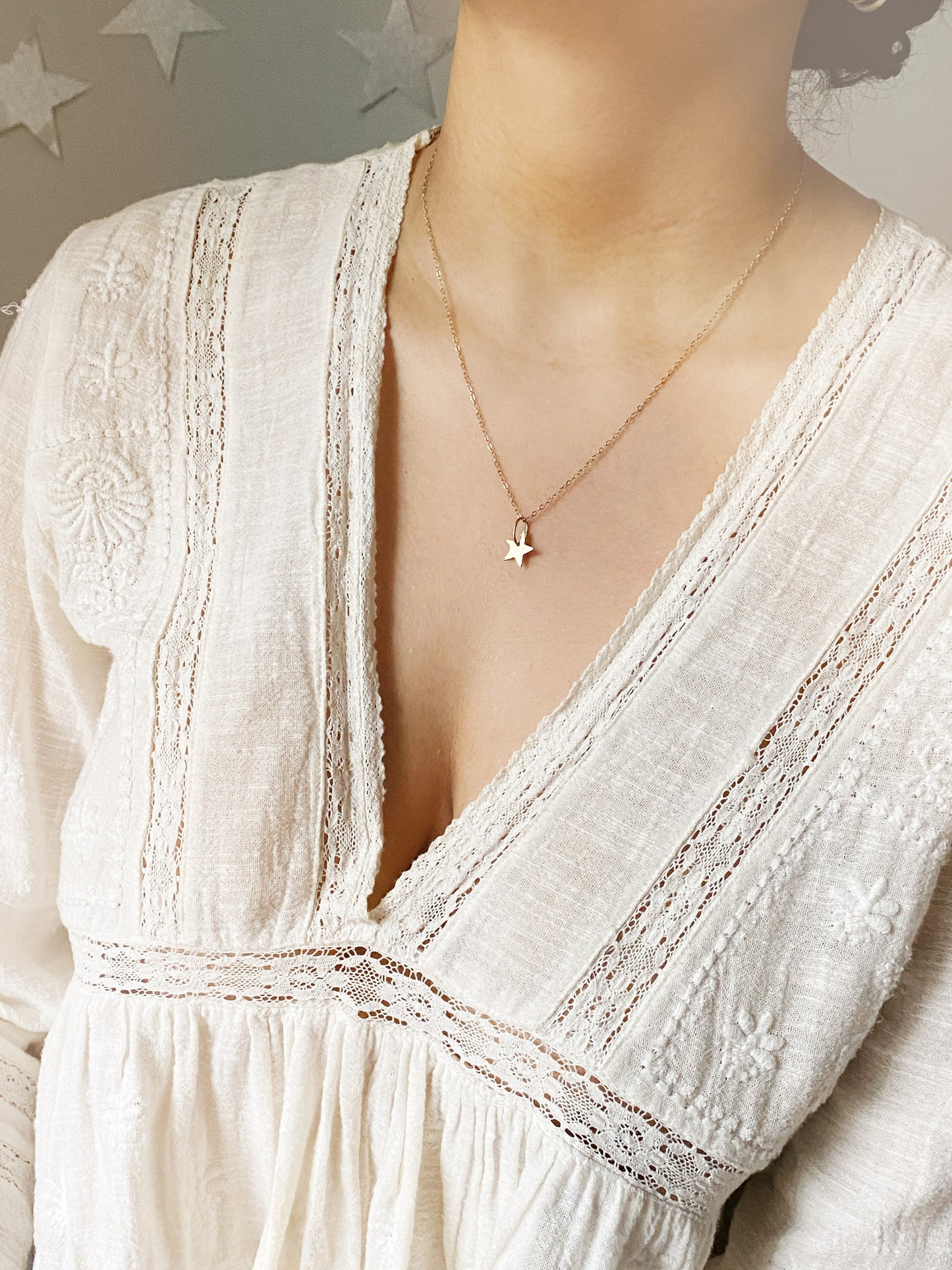 dainty gold star necklace dreamweaver