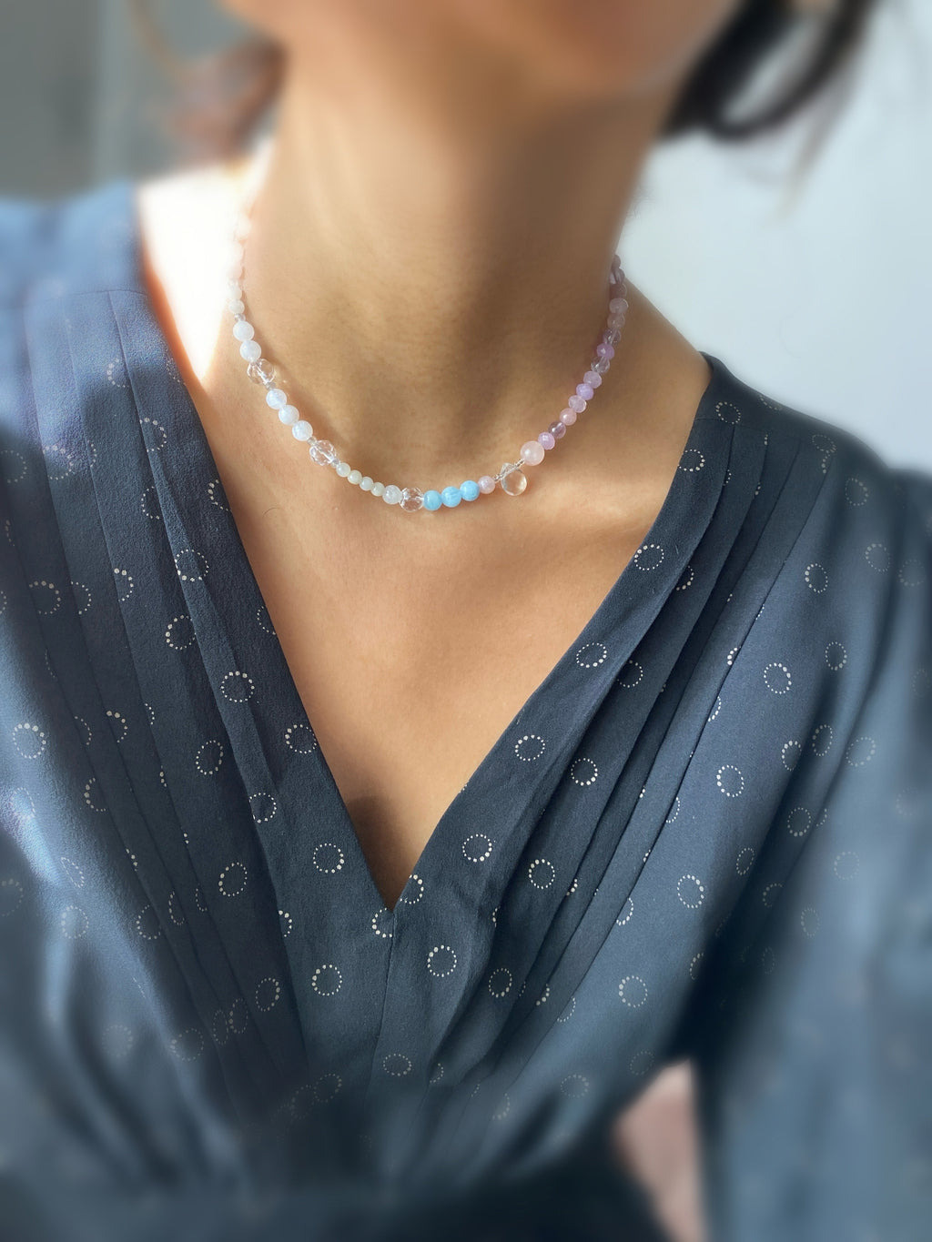 starlit rose gemstone necklace - andJules Jewelry