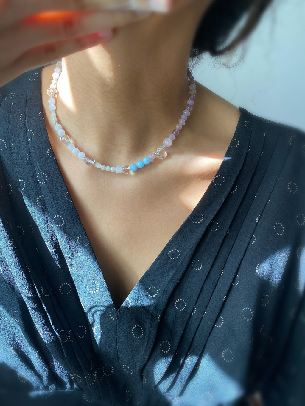 starlit rose gemstone necklace - andJules Jewelry