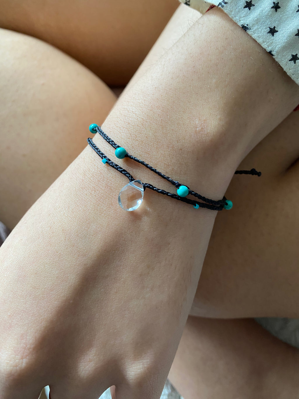 morning tides crystal quartz bracelet soir black - andJules Jewelry