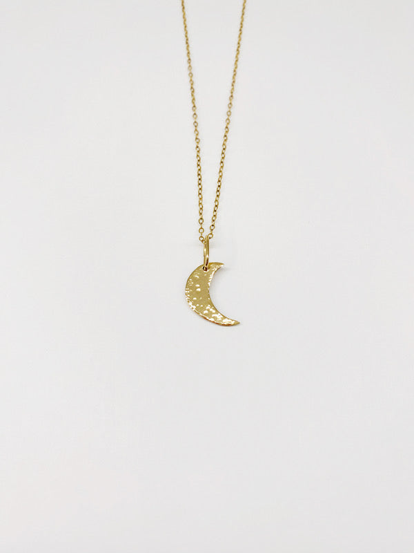 lullaby crescent gold moon necklace - andJules Jewelry
