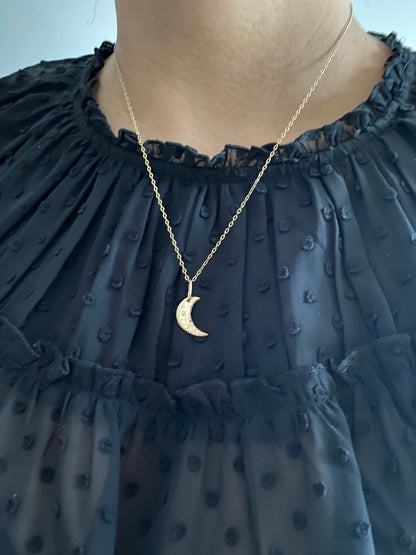 crescent moon necklace gold moon necklace handmade crescent moon necklace