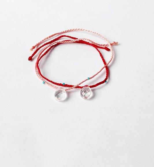 crystal quartz bracelet morning tide dusty rose - andJules Jewelry