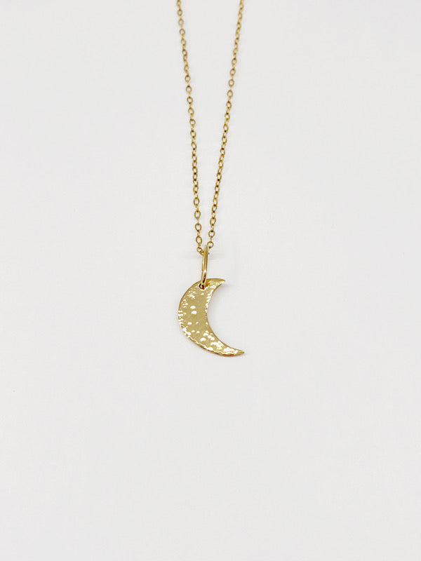 crescent gold moon necklace - andJules Jewelry