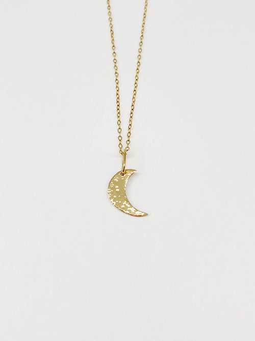 crescent gold moon necklace - andJules Jewelry
