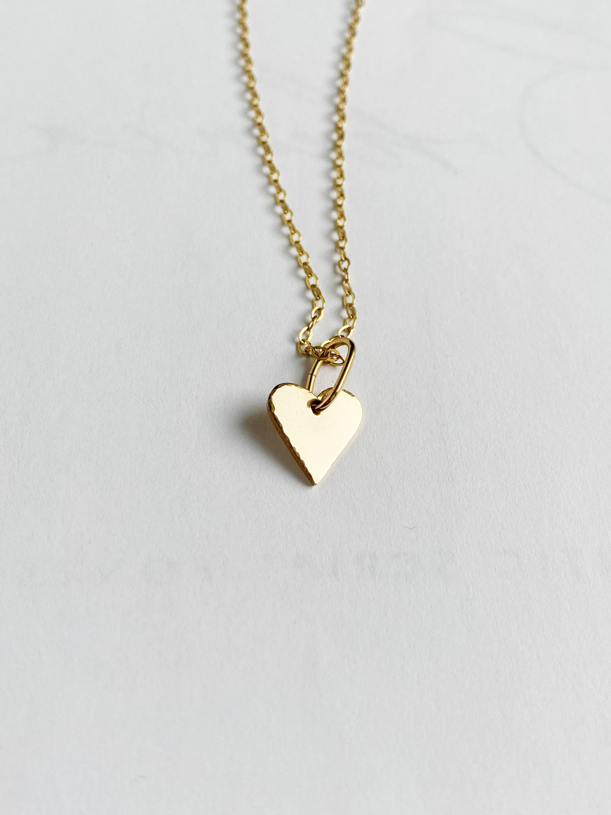 gold heart necklace dainty 14k gold heart necklace