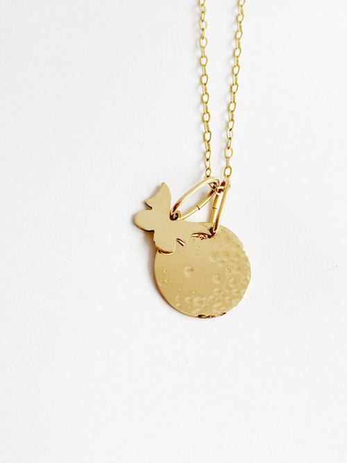 refined jewelry necklaces gold full moon butterfly free spirited necklaces 