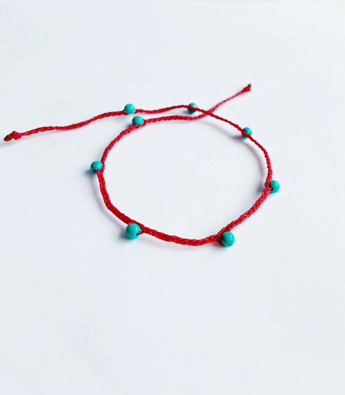blue skies turquoise beaded bracelet lovers red .04 - andJules Jewelry