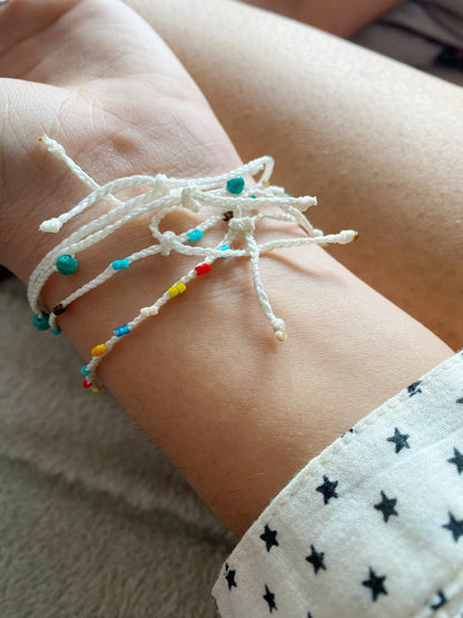 summers dream beaded bracelet white .02 - andJules Jewelry