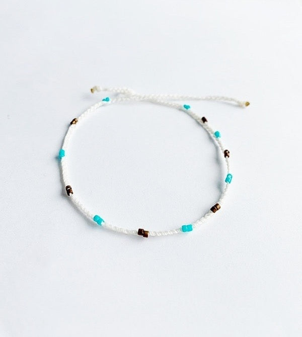 summers dream beaded bracelet white .02 - andJules Jewelry