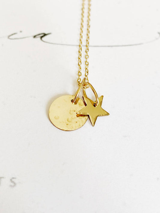 star and moon gold necklace - andJules Jewelry