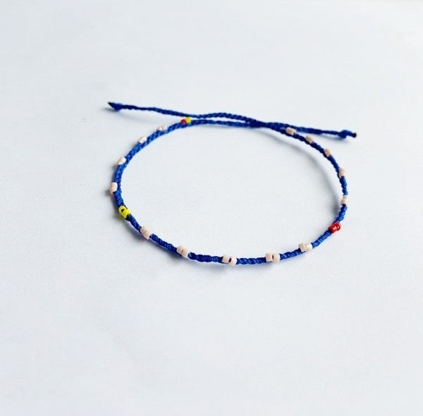 summers dream beaded bracelet navy .04 - andJules Jewelry
