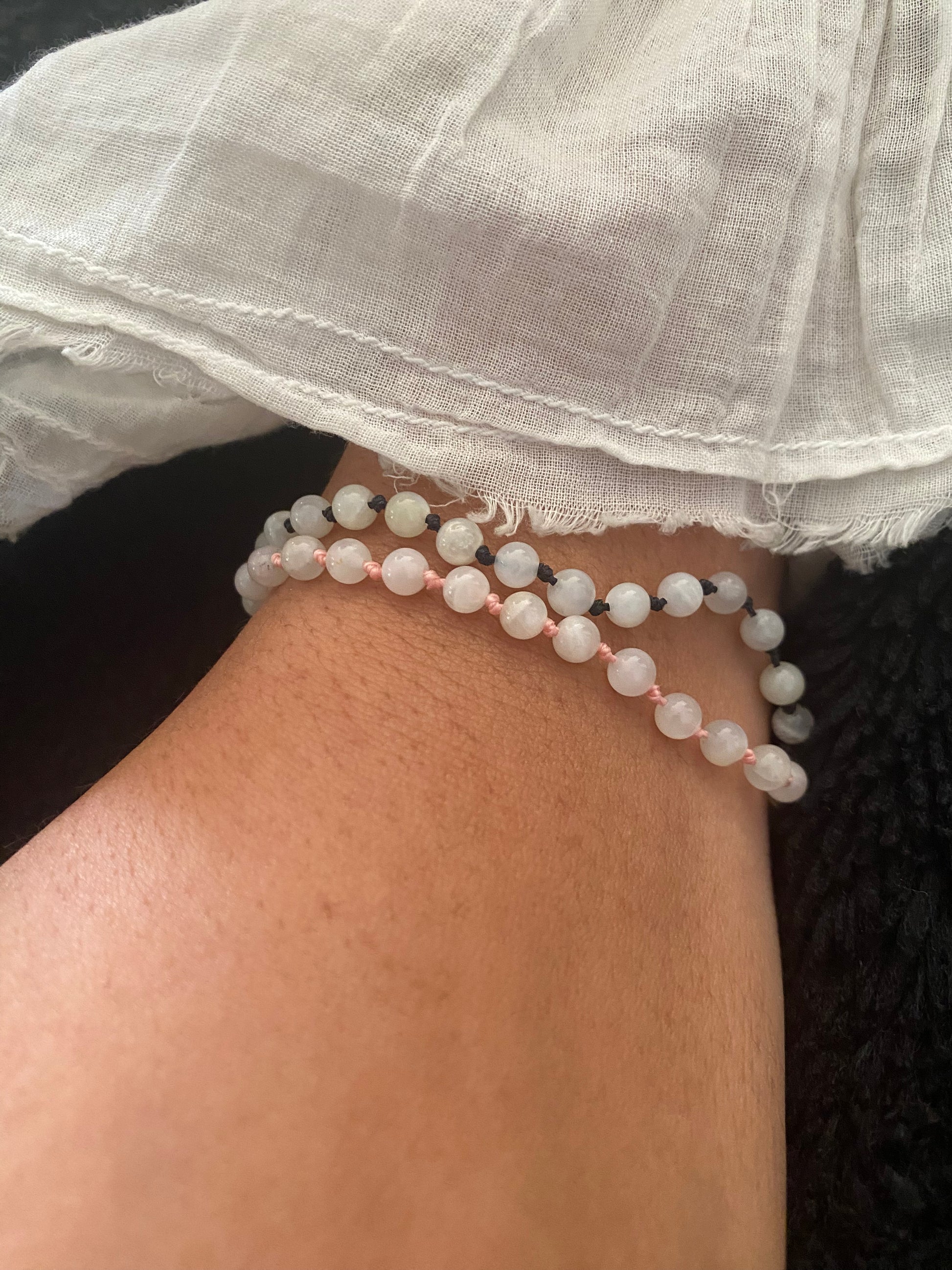 tomorrow’s dream moonstone rose handknotted bracelet - andJules Jewelry