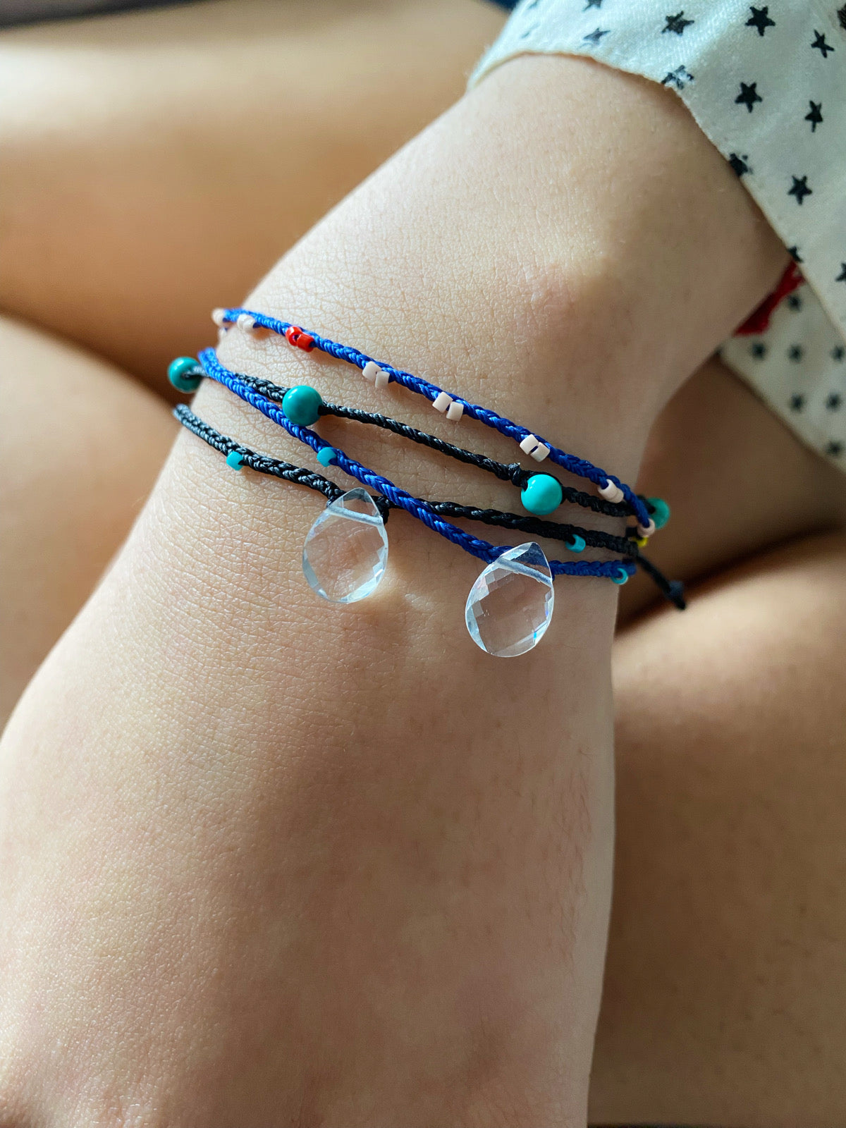 summers dream beaded bracelet navy .04 - andJules Jewelry
