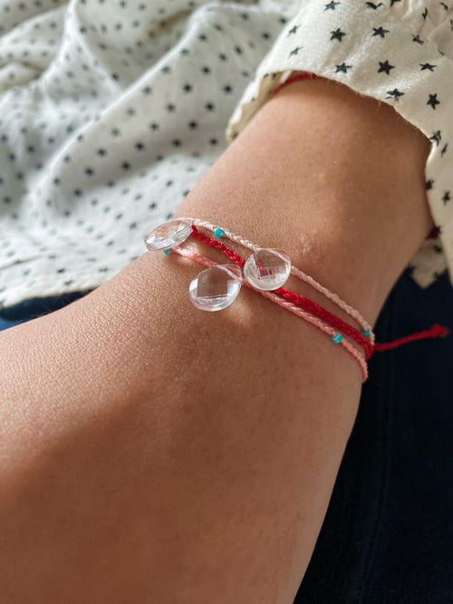 morning tides crystal quartz bracelet dusty rose - andJules Jewelry