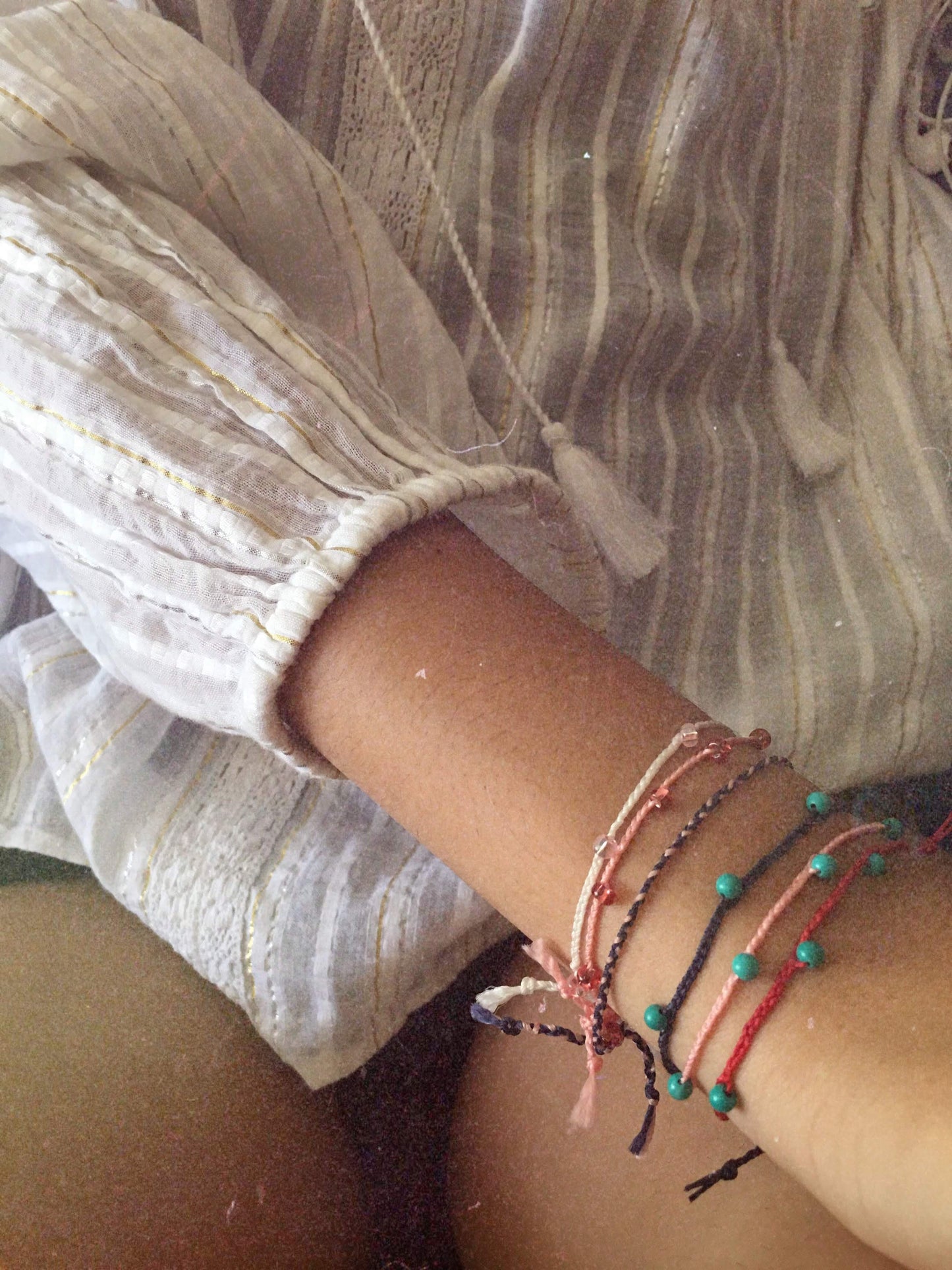  turquoise beaded bracelet blue skies in lovers red .04 - andJules Jewelry
