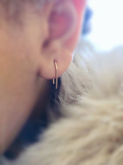 14k gold brave arc earrings, single or pair - andJules Jewelry