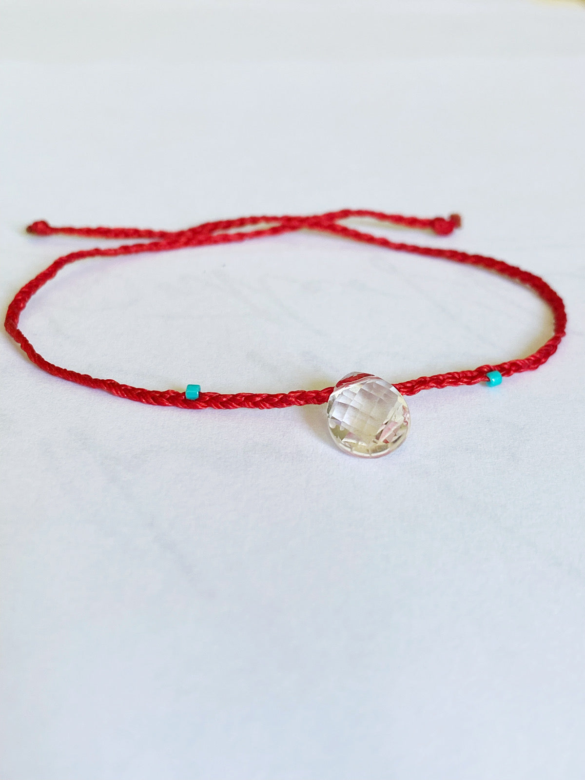 morning tides crystal quartz friendship bracelet crimson red - andJules Jewelry