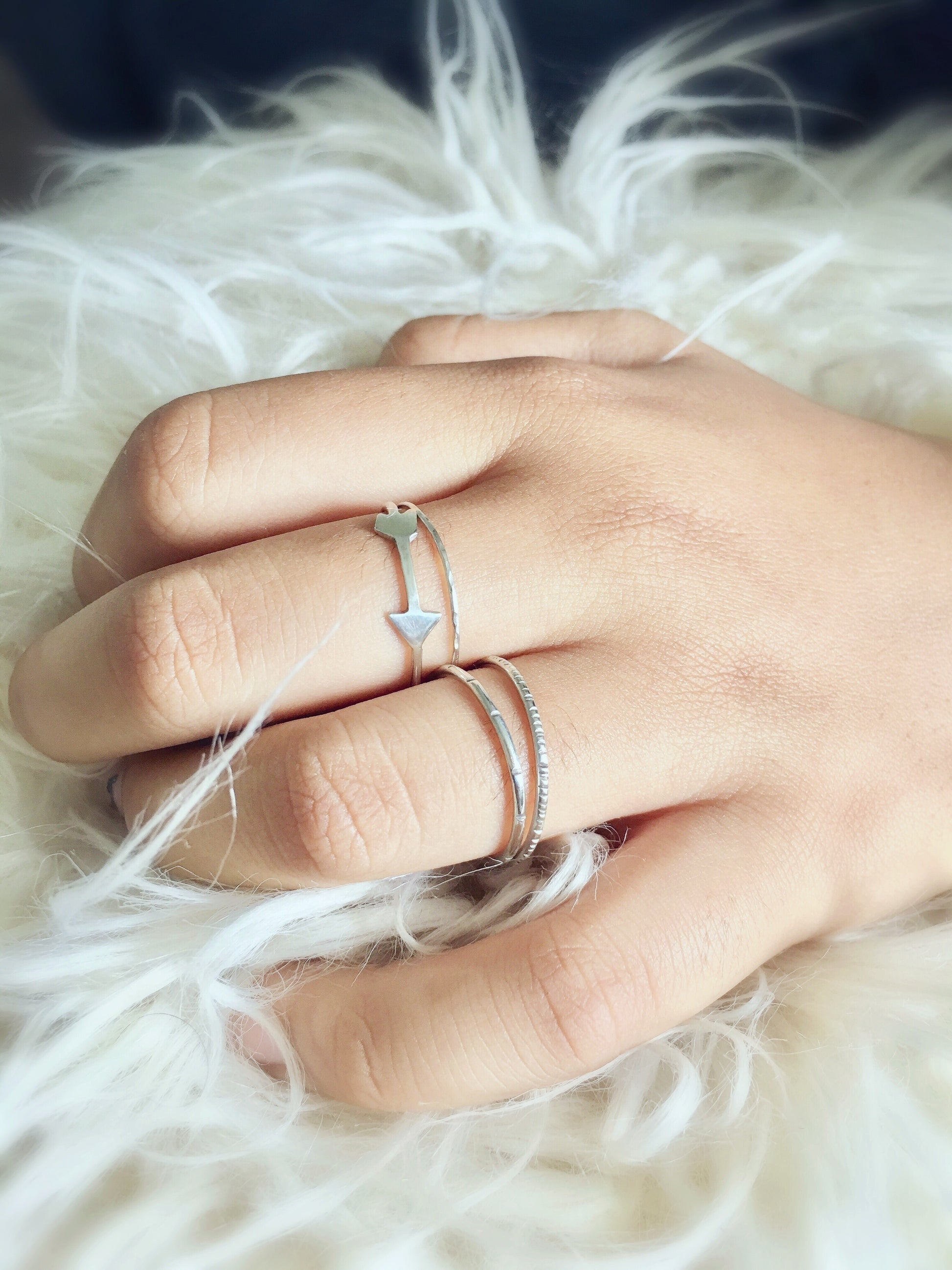 bohemian sterling silver rings, dusk + dawn ring set - andJules Jewelry
