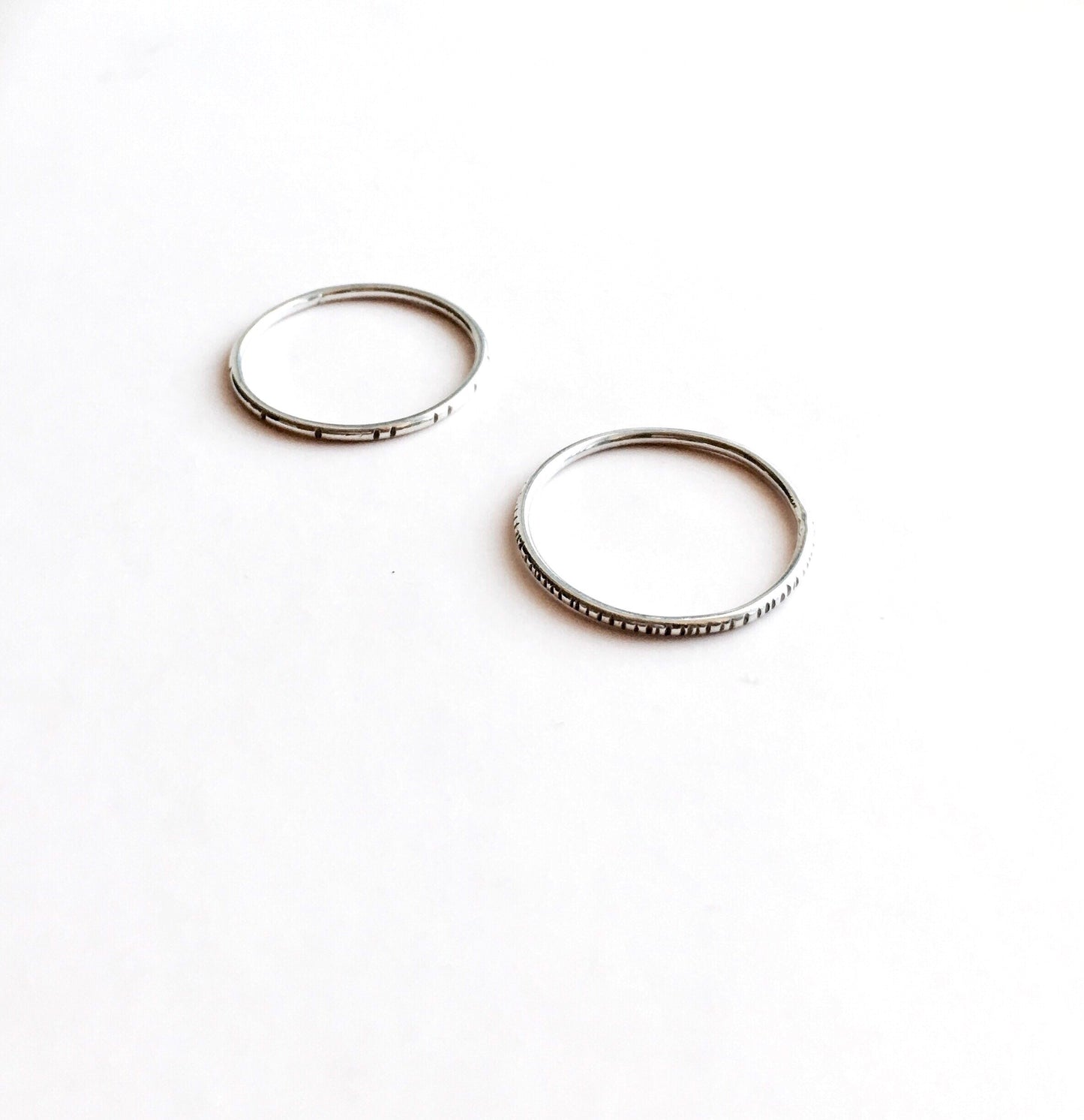 delicate sterling silver rings,  delicate ring set, bohemian rings, dusk + dawn ring set - andJules Jewelry