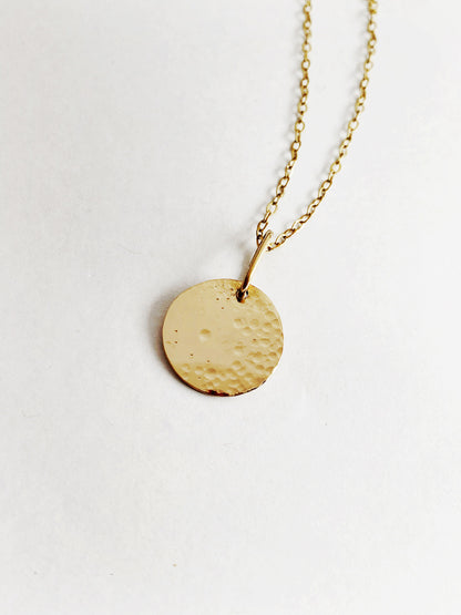 lullaby full moon gold necklace - andJules Jewelry
