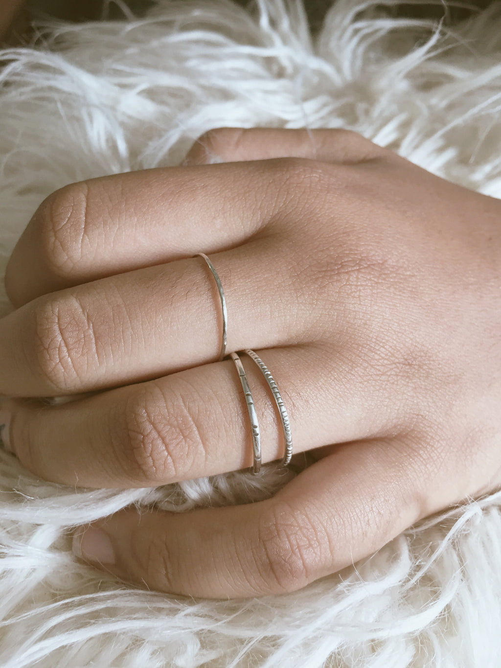 timeless sterling silver wedding set, dusk + dawn ring set - andJules Jewelry