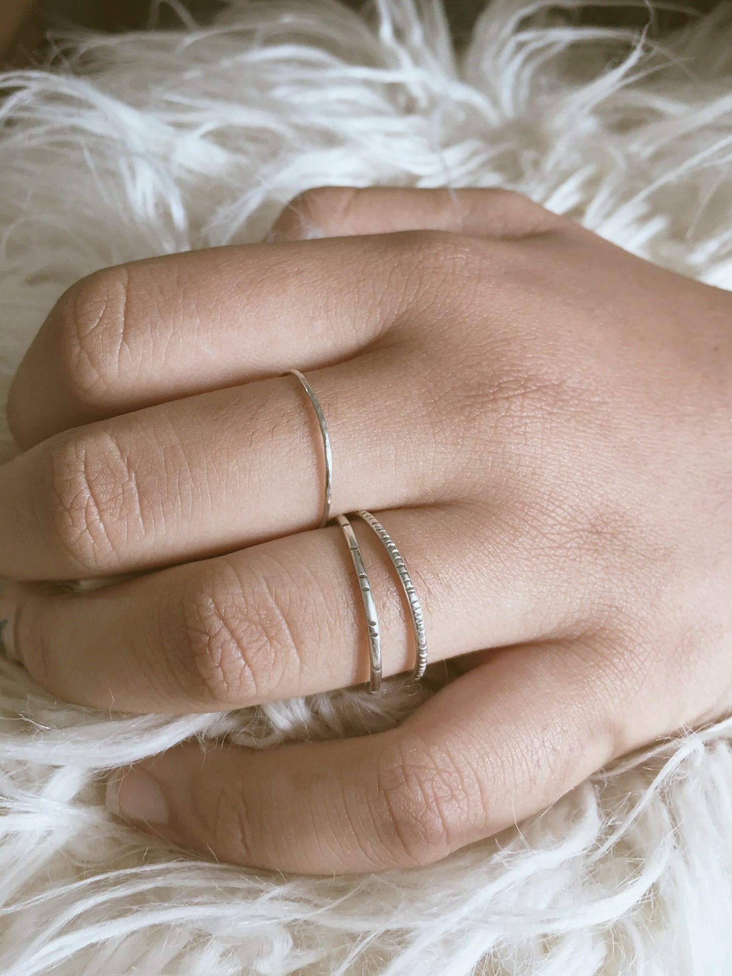 timeless sterling silver wedding set, dusk + dawn ring set - andJules Jewelry